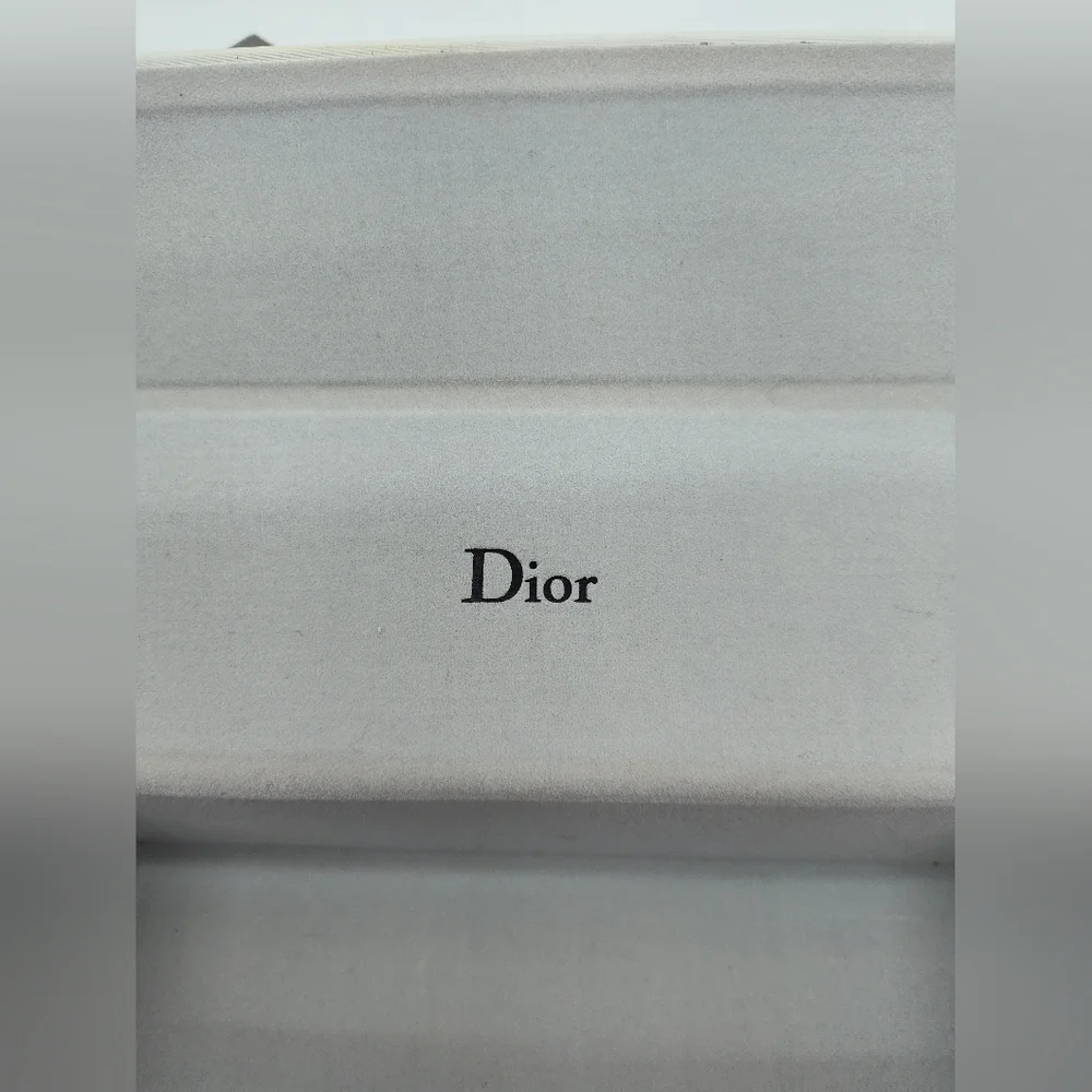 DIOR Sunglasses Case White Cannage Box Gray Fabric Storage Box Ribbon Set EUC